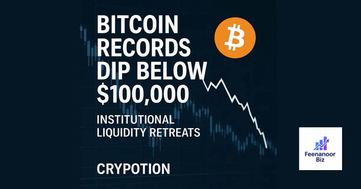 Bitcoin Records Dip Below $100,000 as Institutional Liquidity Retreats