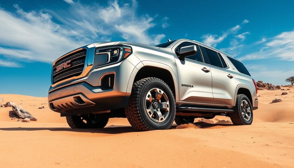 Sierra car driving in UAE terrain