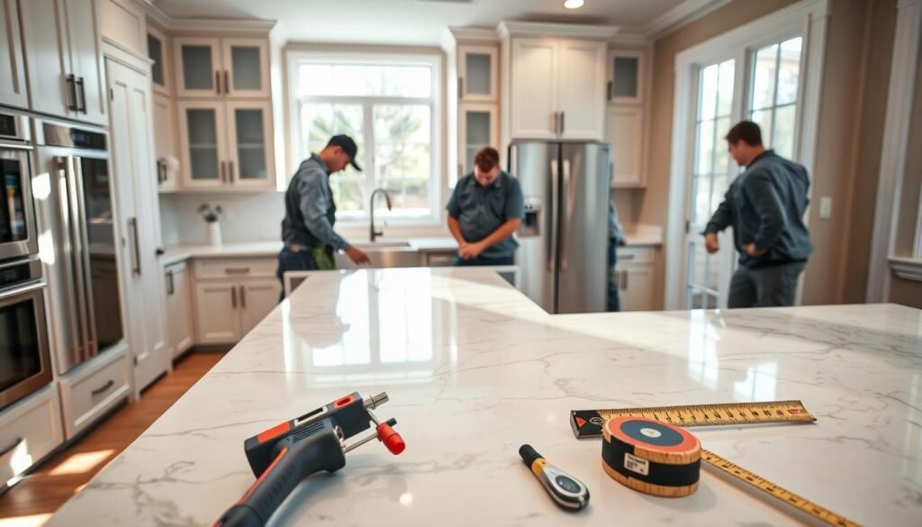 quartz countertop installation process