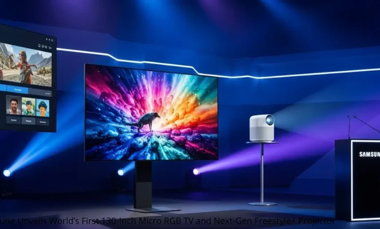 Samsung Unveils World’s First 130‑Inch Micro RGB TV and Next‑Gen Freestyle+ Projector